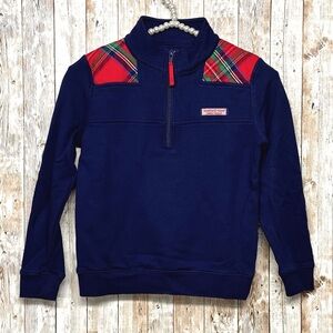Child’s Vineyard Vines Shep 1/4 Zip Red Plaid [1152]